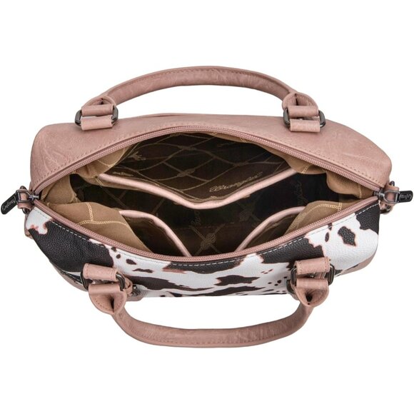 Women's Pink Detachable Satchel Strap Hobo Shoulder Barrel Doctor Hand Bag - Picture 3 of 6